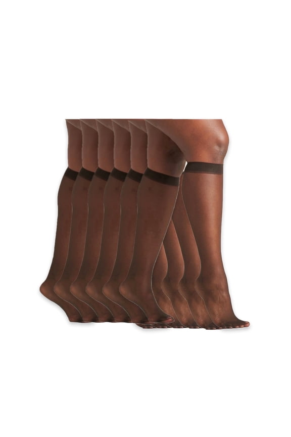 Women's Knee Highs (6 Pair Pack, Jet Black)