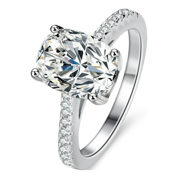 2ct Women Moissanite Wedding Bands D Color VVS1 Clarity S925 Sterling Silver Diamond Engagement Rings Moissanite Rings for Women with Certificate