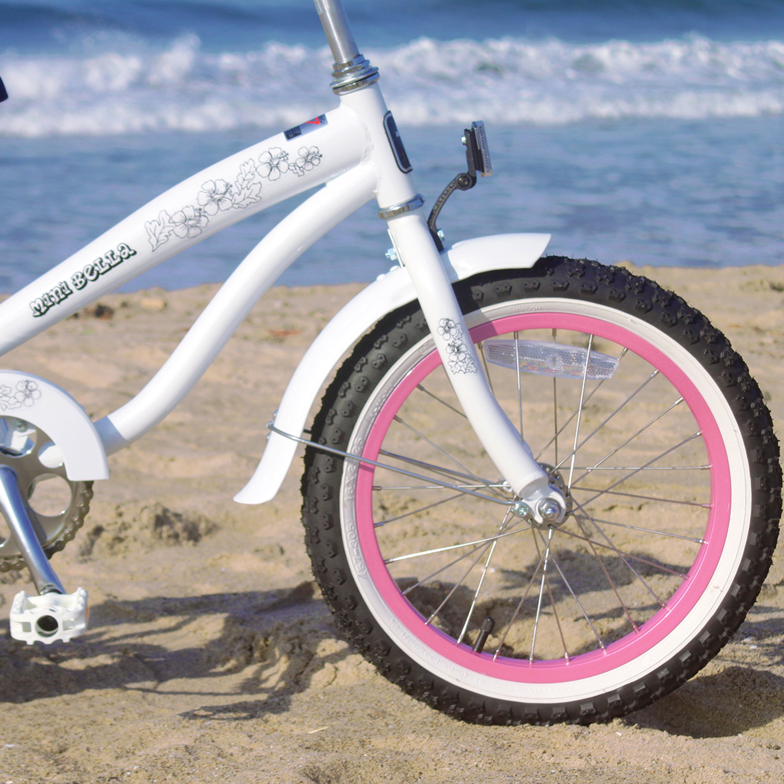 Firmstrong Bella Classic, 16", Girl's, Single Speed, White/Pink
