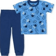 thumbnail image 6 of Sesame Street Cookie Monster, 2 Piece Set Jogger Outfit for Boys, Shirt and Pants, Size 3T Blue, 6 of 7