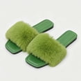 thumbnail image 7 of Xfvqtps Womens Flat Sandals Fluffy Open Square Toe Breathable Non Slip Outdoor Indoor Comfort Casual Slide, 7 of 7