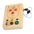 thumbnail image 2 of Juguetes sensoriales electrónicos, juguetes de viaje en desarrollo, educativos, tablero ocupado de madera en forma de búho físico con interruptor LED Sunnimix tablero ocupado, 2 of 8