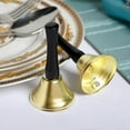 thumbnail image 4 of 24 Pieces Hand Bells Silver Steel Service Handbells Black Wooden Handle Diatonic Metal Bells Musical Percussion (gold), 4 of 5