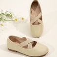 thumbnail image 6 of KPOPLK Kids Girls Slip-On Shoes Children Party Dress Dance Shoes Flat Shoes Size 11,Beige, 6 of 6