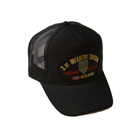 Delux 3D Patch Embroidery Trucker Hat, 1st Infantry Division