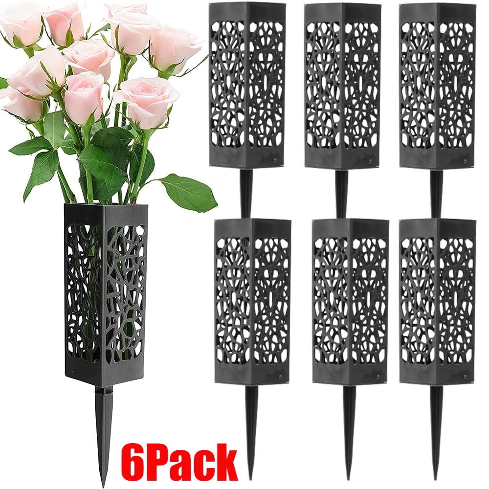 Elbourn 6Pack Cemetery Vase Headstones for Graves Cemetery Decorations