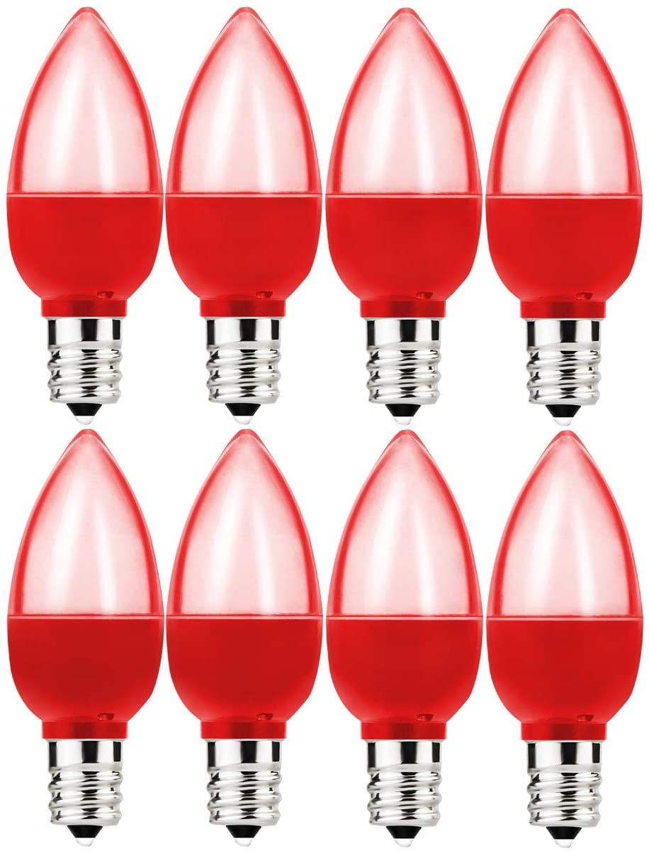 8 Pack c7 LED Red Light Bulb 1W Night Light Bulb Mini LED Bulb