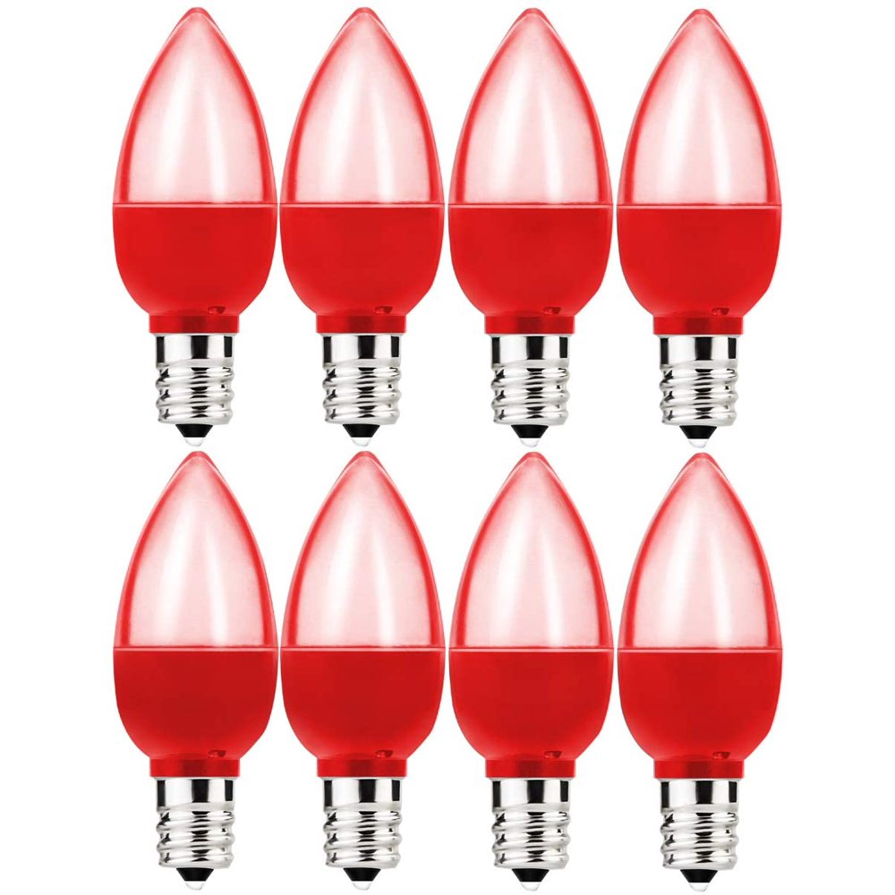 8 Pack c7 LED Red Light Bulb 1W Night Light Bulb Mini LED Bulb