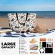 thumbnail image 5 of Fotbe Black Cat And Snake Bolsa de Viaje para Playa - Resistente al Agua, Bolsa Tote de Gran Capacidad y Ligera con 7 Bolsillos para Mujeres y Hombres, 5 of 7