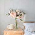 thumbnail image 3 of 2 Pack Artificial Silk Rose Bouquets - 12 Inch Realistic Pink Roses with Flexible Stems for Wedding Centerpieces, Rustic Farmhouse Decor, Vase Arrangements & Party Decorations, 3 of 5