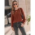 thumbnail image 3 of Womens Long Sleeve Tops Dressy Casual Shirts Pleated Crewneck Basic Blouses Fall Trendy Outfits, 3 of 6