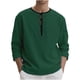 thumbnail image 1 of pstuiky camisetas de manga larga para hombre, Camisa informal de lino de manga larga para hombre, transpirable, con botones sueltos, cuello redondo, color sólido top de hombre s, 1 of 8
