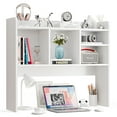 thumbnail image 2 of ZENSTYLE Freestanding Desk Organizer Tabletop Bookshelf with 4 Shelves Wood Frame White, 2 of 9