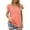 Pink, variant on Gustave Women Summer V Neck Tops Casual Pleated Cap Sleeve T Shirts Loose Side Split Tunic Tee Fashion Solid Blouse "Green, S"
