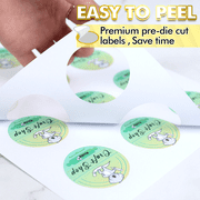 Koala Round Label Stickers 2 In, Printable Waterproof Circle Labels for Inkjet + Laser Printers 60 Labels for Soap, Jars, Canning, Matte Vinyl Sticker Paper