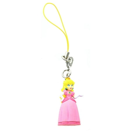 Super Mario Figure Keychain - Super Mario Bros. Clip On Keychain Mini Figure - Princess Peach