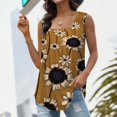 thumbnail image 3 of Gibobby Camiseta sin mangas con cuello cuadrado para mujer, informal, sin mangas, con dobladillo curvo plisado(Amarillo,G), 3 of 4