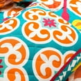 thumbnail image 5 of Lush Decor Boho Floral Reversible Oversized Quilt Turquoise/Orange 3Pc Set Full/Queen, 5 of 8