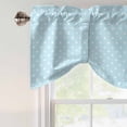 thumbnail image 4 of Tie Up Valance Curtain for Kitchen, White Polka Dot on Blue Rod Pocket Short Curtains Adjustable Tie-Up Shade Valances, Modern Minimalist Art Window Treatment for Bathroom Living Room Bedroom, 4 of 9