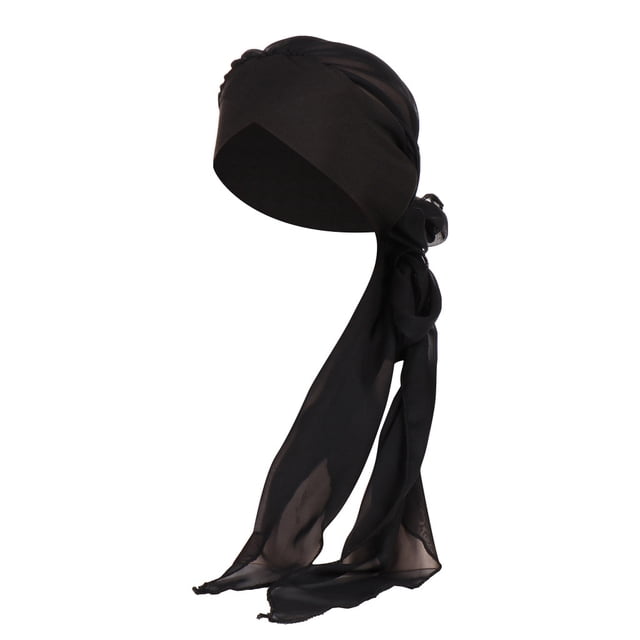 Women Solid India Hat Muslim Ruffle Cancer Chemo Beanie Turban Wrap Scarf Cap