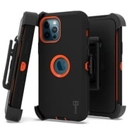 CoverON Apple iPhone 12 Pro Max Holster Case, Heavy Duty Full Body Belt Clip Phone Cover - Black