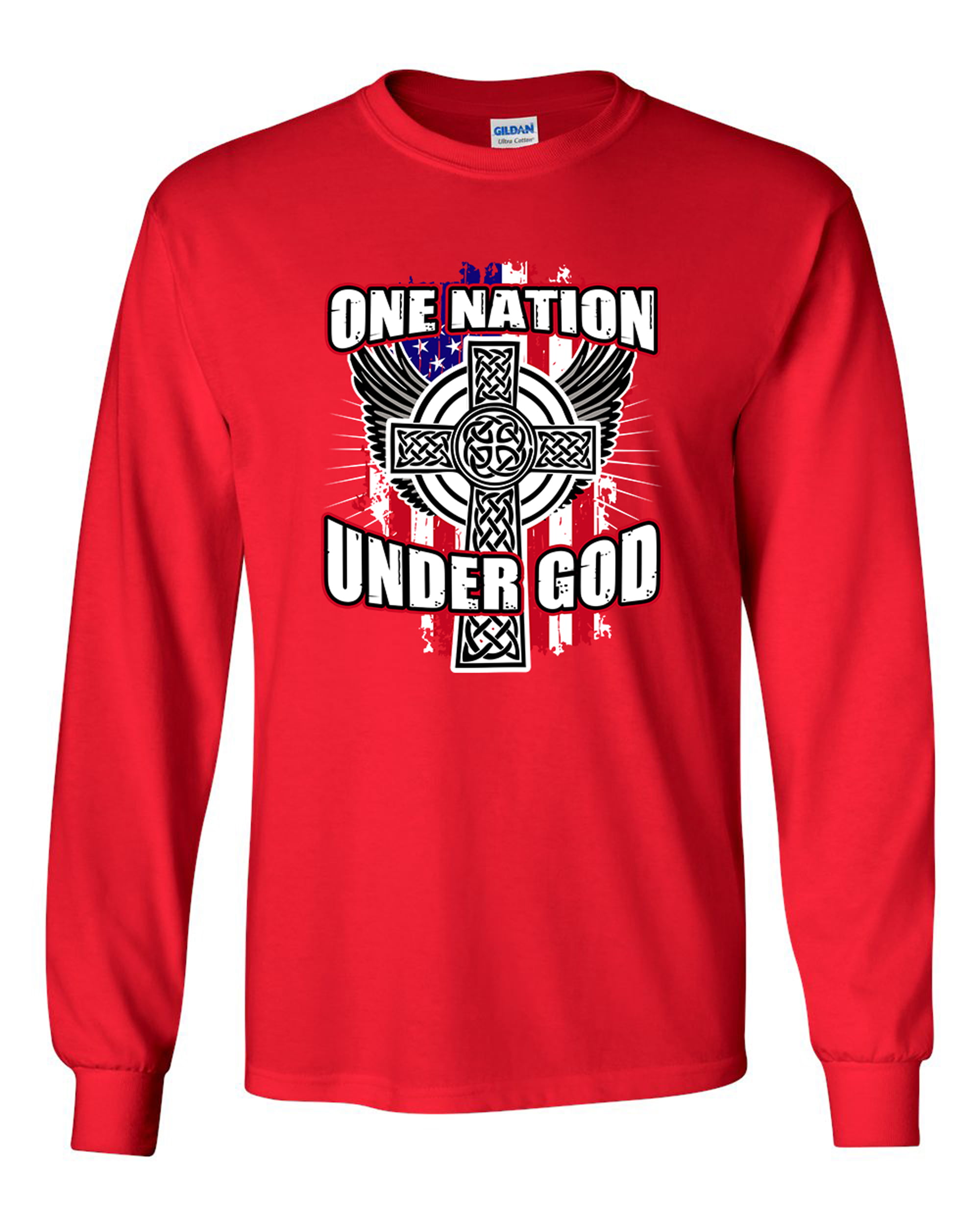 One Nation Under God Military Skull Printed Man/'s Black New Patriotic T-shirt