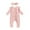 Pink, variant on Ruyang Baby Girls Ruffle Bodysuit with Bowknot Headband Fall Winter Long Sleeve Bodysuits Button Down Footless Romper