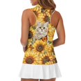 thumbnail image 5 of Whosucclay Cat Sunflowers Golf Shirts for Women, Moisture Wicking Quick Dry for Sports Running, Sleeveless Casual Workout Tank Tops, 5 of 7