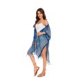 thumbnail image 5 of Beautybatik Teal blue Women HIPPIE Gypsy Boho Printed Kimono Cardigan Shawl Wrap Swimsuit Cover Up Jacket One Size, 5 of 5