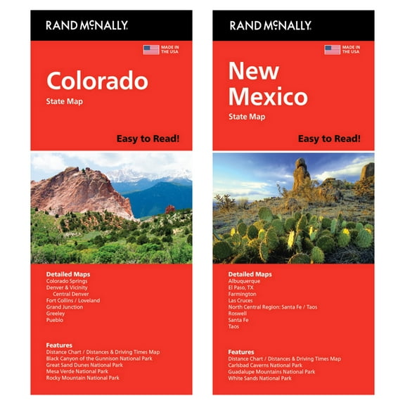 Rand McNally State Maps: Colorado and New Mexico (2 Maps)