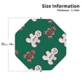 thumbnail image 2 of Honeii Gingerbread Snowman Cookies print Leather Coaster Set of 4, ideal for safeguarding your furniture from drinks spills and effortless cleanup-Octagon, 2 of 6