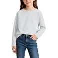 thumbnail image 3 of FAIWAD Boys Girls Long Sleeve Tops Kids Crewneck Casual Solid Color Pullover Basic School Daily Outdoor Clothes, 3 of 8