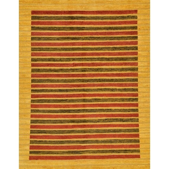 Ahgly Company Machine Washable Indoor Rectangle Abstract Dark Orange Area Rugs, 7' x 10'