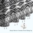 thumbnail image 6 of Black Geometric Diamond Striped Pattern Shower Curtain 36"x72" ,Bathroom Decorative Shower Curtains Set with 12 Hooks,Modern Waterproof Washable Shower Curtain, 6 of 6