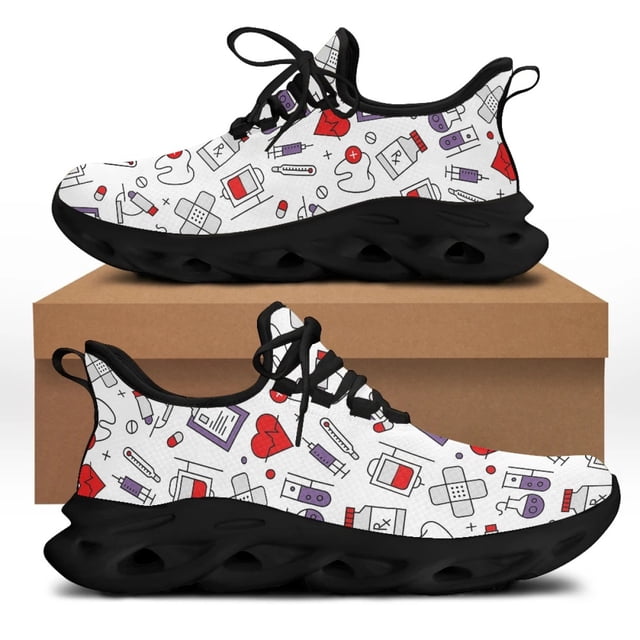 Zapatillas planas con cordones y diseño de enfermera y doctor para mujer, zapatos de plataforma gratuitos, calzado informal, primavera y otoño