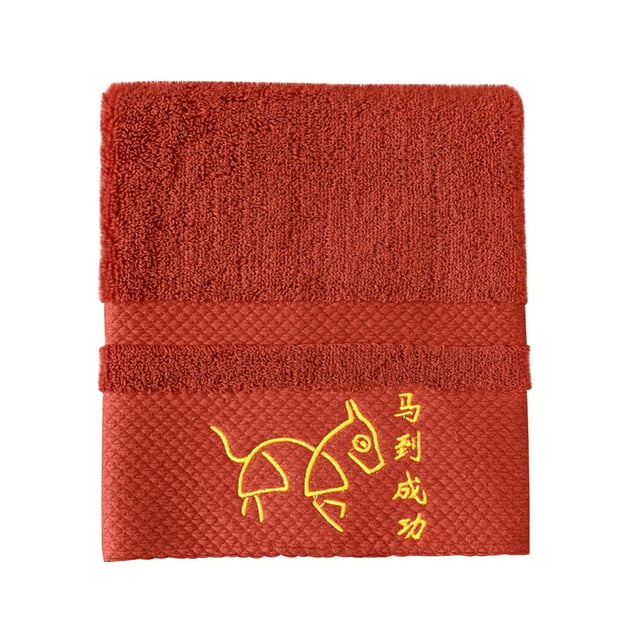 Serviettes Douces pour le Visage Serviette Coton Adulte Broderie Visage Coton Velours Doux Rouge Serviettes pour le Visage en Coton