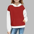thumbnail image 2 of fatyb Hoodies for Boys Girls with Pockets Long Sleeve Casual Pullover Color Block Kids Hooded Sweatshirts, 2 of 7