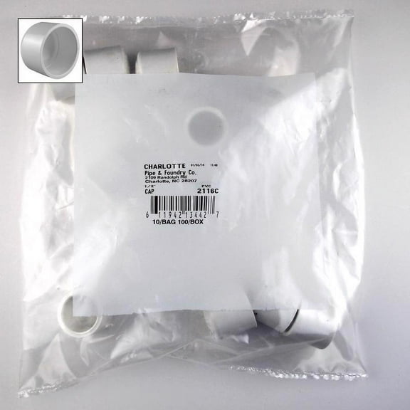 Charlotte Pipe Schedule 40 1/2 in. Slip PVC Cap