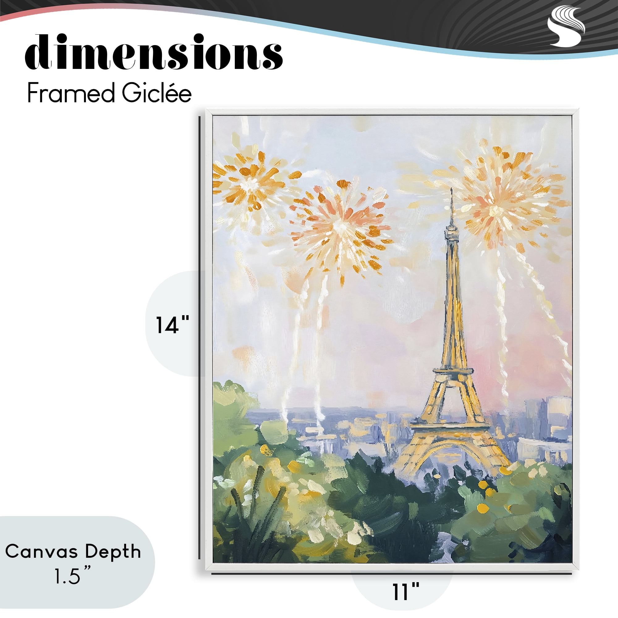Stupell Industries Fireworks in Paris White Framed Giclee Art, design by The Prints Vibe