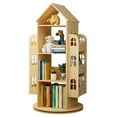 thumbnail image 1 of Intexca 360° Rotating Bookshelf, 4-Tier Organizer for Home, Office, Room and Adult ( House-Shaped ), 1 of 5