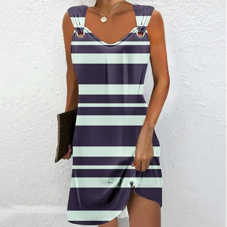 Ftwytp Women s Summer Comfort Fashion Solid Color Pocket Sleeveless V-Neck Dress Black Jumpsuit For Women Dressy Bustier Lingerie Corset Top Steampunk Skirt Navy