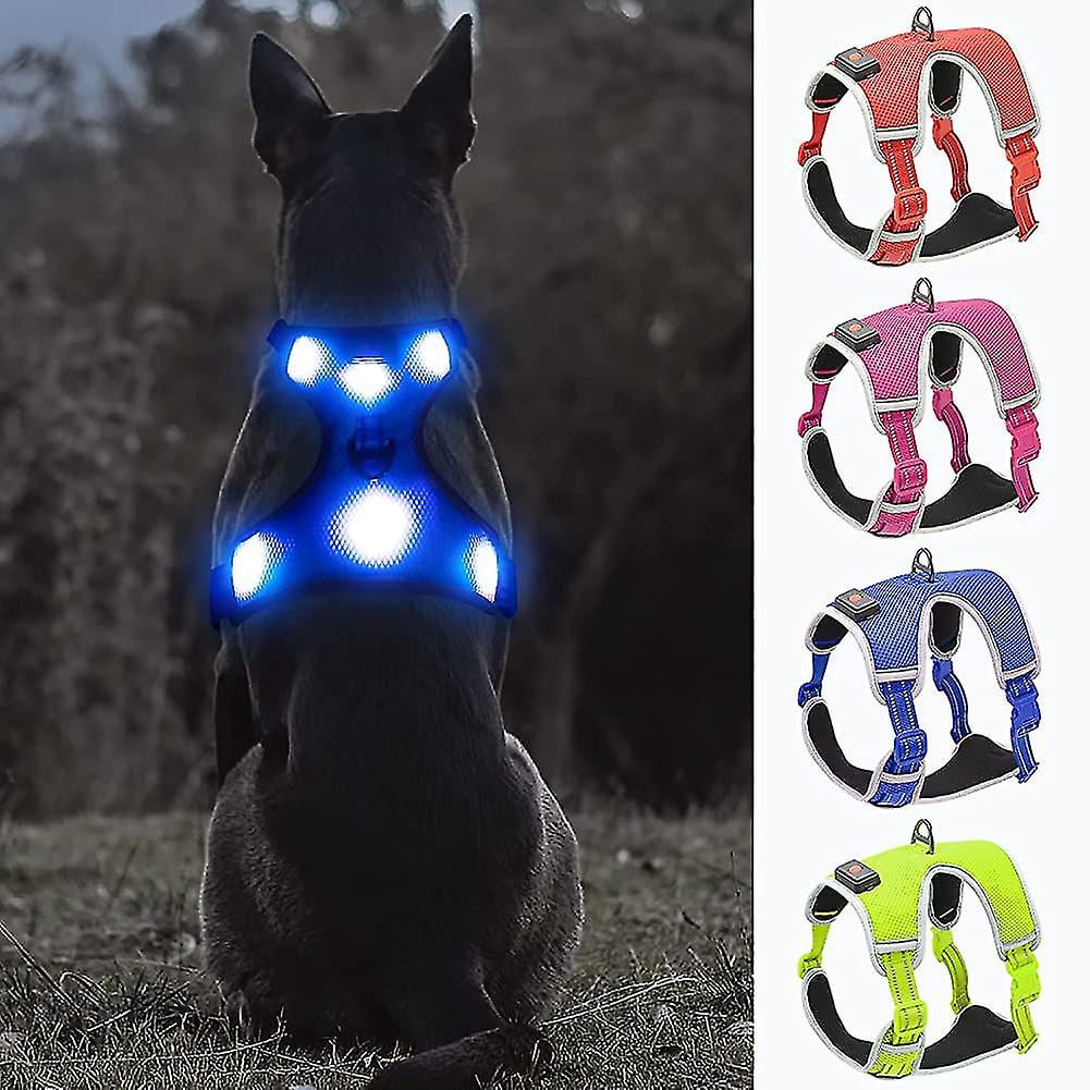 Light Up Dog Harness Usb Rechargeable Led Dog Harness. Reflective Dog Harness. Dog Lights For Harness. Comfortable Adjustable Dog Harness. Breathable Walmart