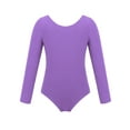 thumbnail image 3 of Yruioon Girls Long Sleeve Ballet Dancer Leotards Dress Gymnastics Leotards Modest One Piece Bodysuit Lavender 8, 3 of 7