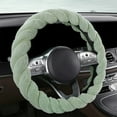 thumbnail image 2 of Blasgw Car Steering Wheel Cover With Soft Warm Non-Slip Car Decoration Car Wheel Protector Universal Fits 14-15 Inches Green, 2 of 9