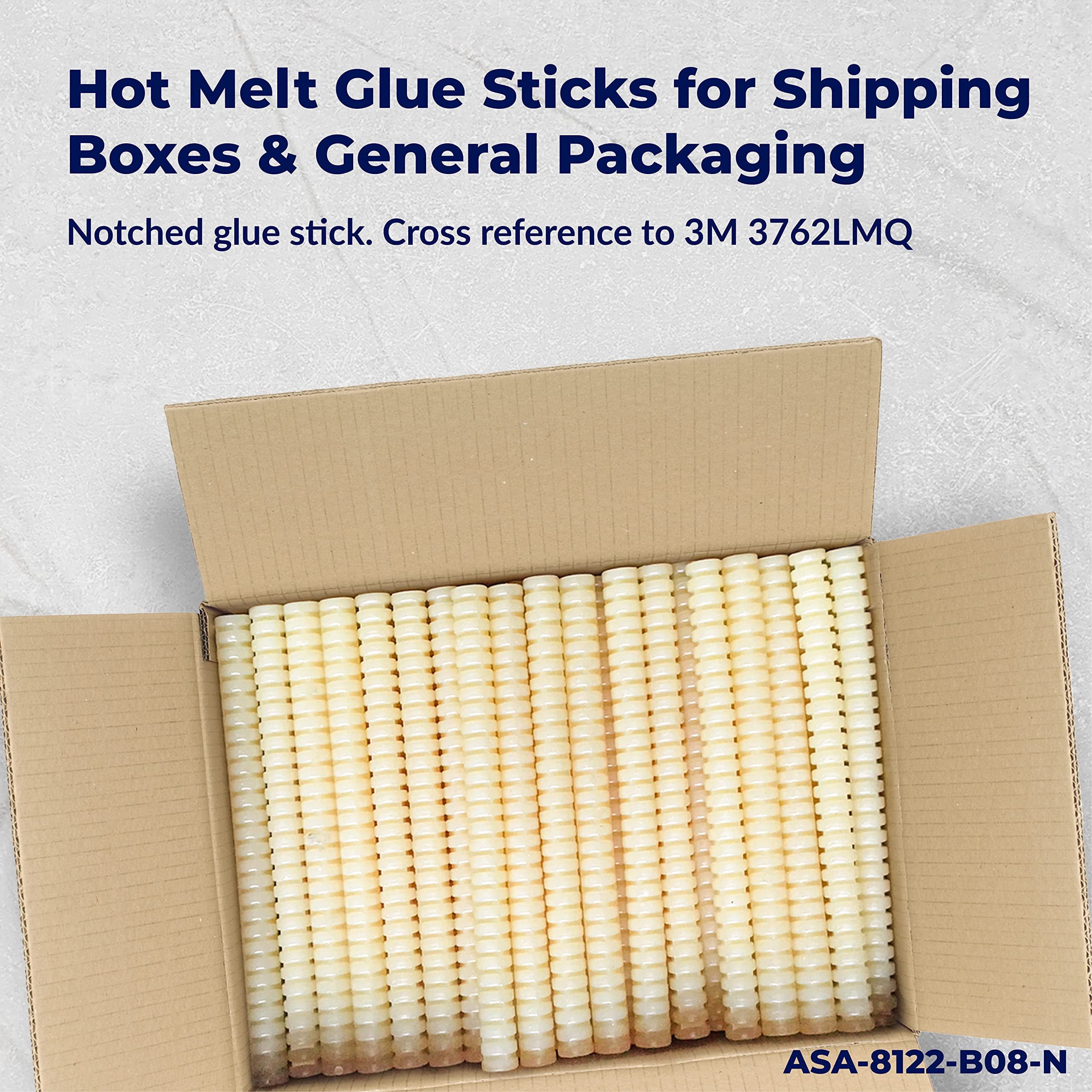 ASA 5/8"x8" Glue Sticks, 165-Pack  For 3M TC/LT/EC Guns, Ideal for Carton, Wood, Packaging
