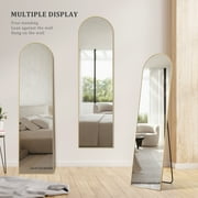 EDX Arched Full Length Mirror 59x16 Full Body Mirror Rectangle Free Standing Wall Mounted Leaning Hanging Floor Mirrors, Gold