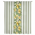 thumbnail image 2 of Sage Green Stripes Sheer Curtains 108" Extra Long, Summer Spring Botanical Lemon Leaves Light Filering Curtains, Privacy Drapes Simi Floor to Veiling Curtain for Living Room Bedroom Window Treatment, 2 of 9
