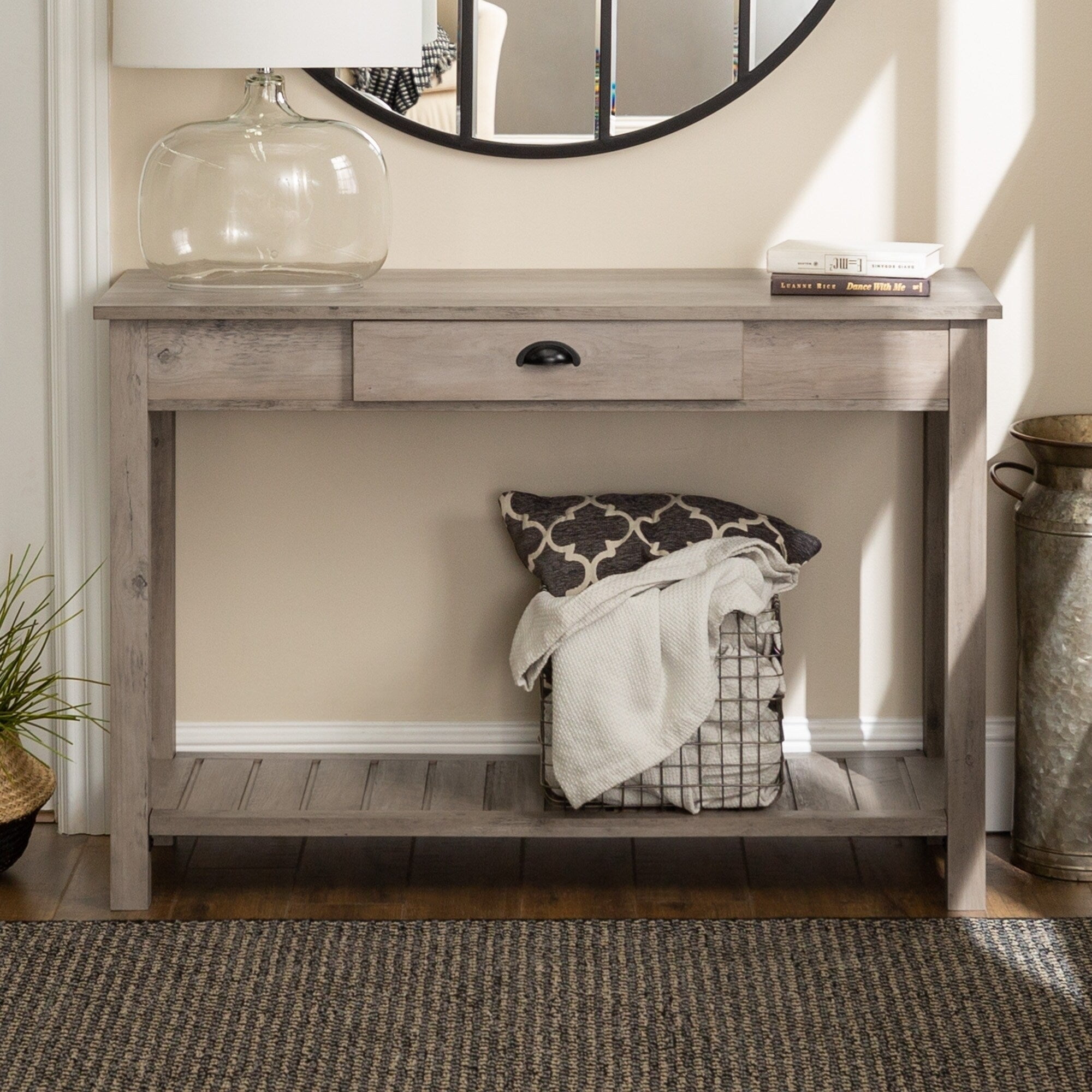 Middlebrook Designs 48inch Rustic Farmhouse Entry Table Grey Wash