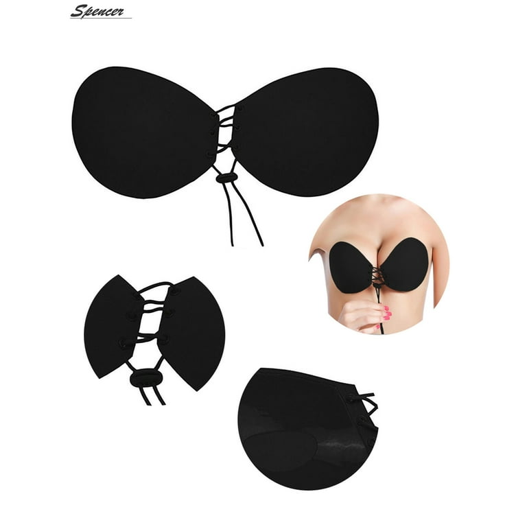 Spencer Women's Strapless Push Up Invisible Sticky Bra Silicone