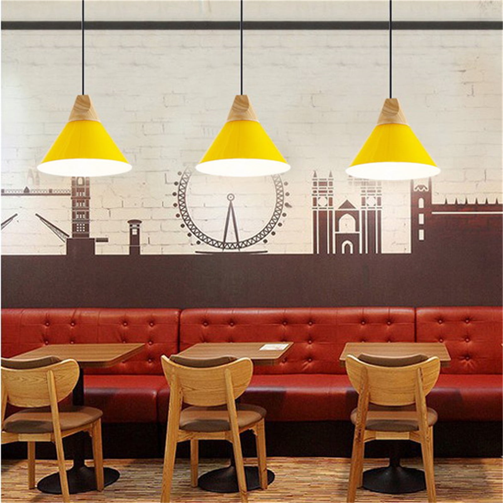 JLOWCO Led Hanging Lights with Plug in Cord,modern Pendant Lights Kitchen Island Lighting Yellow Light Fixture Dining Room (LED Bulb Include)